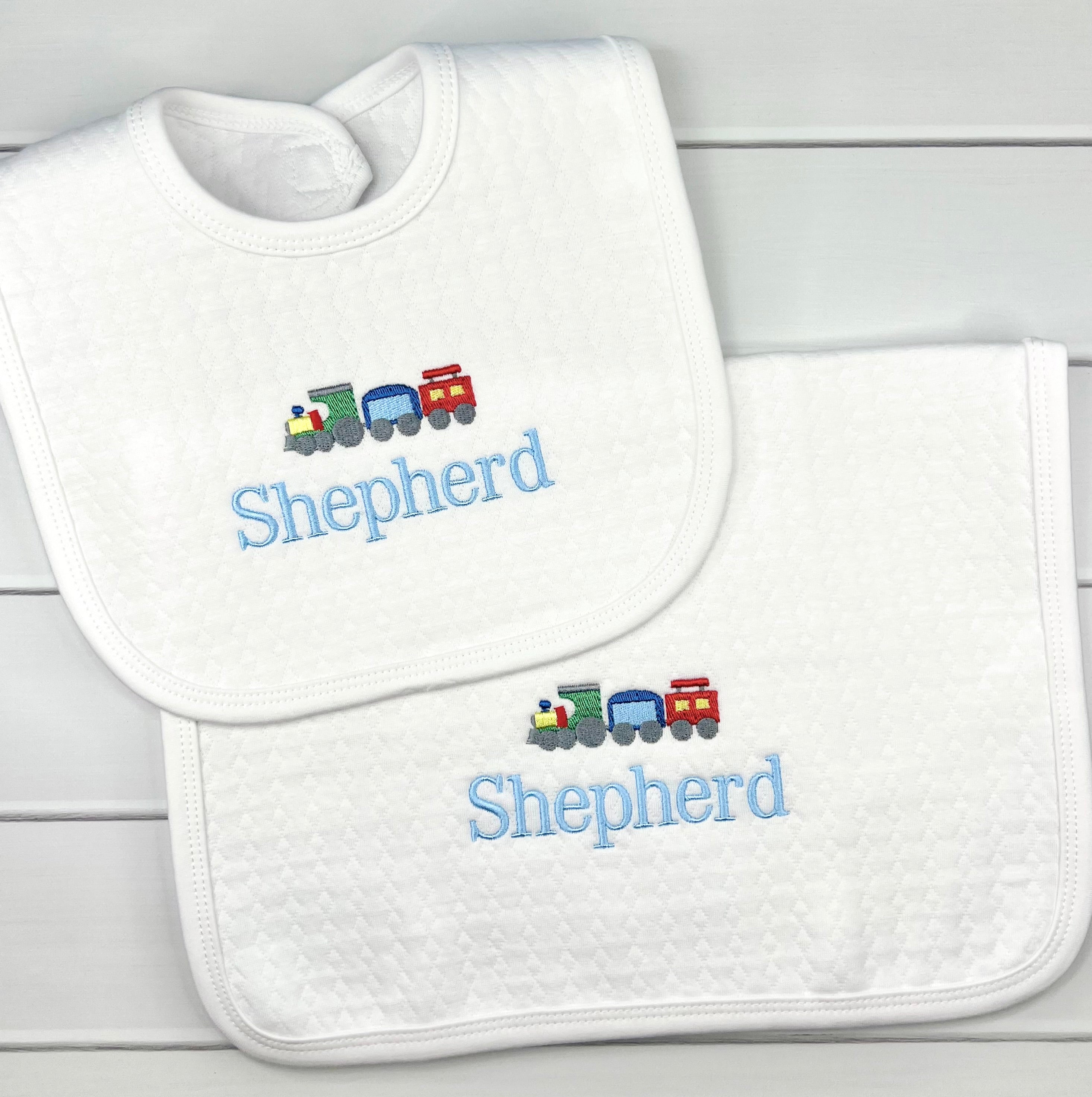 Cotton Knit Burp Towel and Bib Set